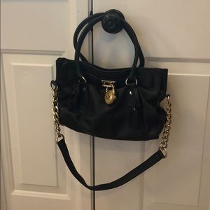 Black Michael Kors classic black leather bag